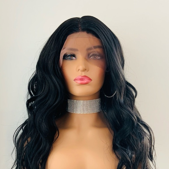 Beautiful Black 22” Heat Safe Lace Front Synthetic Wig - Picture 12 of 14